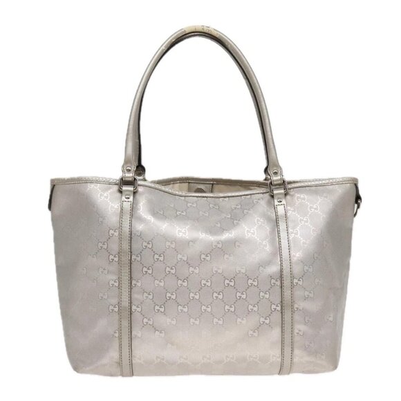 GUCCI GG implementation Tote Bag PVC Silver Auth - Picture 3 of 16